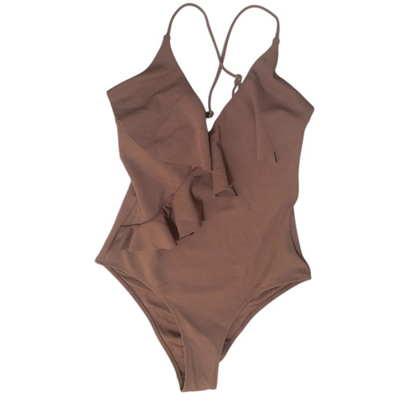 Cupshe Ribbed Ruffle Swimsuit m - Picture 2 of 5